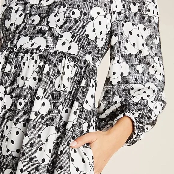 ✨ Anthropologie Jane Textured Babydoll Dress Sz 8 - Picture 3 of 7